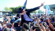 Presidential candidate Jair Bolsonaro arrives at the Salgado Filho airport to attend a rally in Porto Alegre, Brazil August 29, 2018. Reuters/Diego Vara 