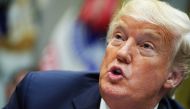 US President Donald Trump speaks during an event to announces a grant for drug-free communities support program, in the Roosevelt Room of the White House in Washington, on August 29, 2018. (AFP / MANDEL NGAN)