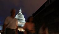 Members of the public leave the U.S. Capitol after paying their respects to the late-Sen. John McCain (R-AZ) as his casket lies in state during a memorial service in his honor at the Rotunda of the U.S. Capitol, August 31, 2018 in Washington, DC. Justin S