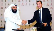 Dr Mohamed bin Johar Al Mohamed (left), Vice-Chairman and Managing Director of Retaj Group, and Abdulrahman Shusha, General Manager of Ihome Insaat shaking hands after signing the agreement at Retaj Resorts, Salwa Road. Pic: Qassim Rahmatullah/The Peninsu