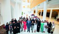 The students of the Class of 2022 at VCUarts Qatar with Executive Dean, Donald R Baker, during the orientation programme. 