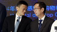 File photo: Alibaba Founder and Chairman Jack Ma (L) talks to CEO Daniel Zhang at NYSE Bell Ringing ceremony during Alibaba Group's 11.11 Global shopping festival in Beijing, China, November 11, 2015. Reuters/Kim Kyung-Hoon/File Photo
