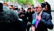 Vijay Mallya speaks to members of the media as he arrives to appear at Westminster Magistrates Court in central London on September 12, 2018, to attend the closing arguements in his extradition hearing.  AFP / Tolga Akmen
 