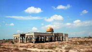 This picture taken on September 9, 2018 shows a view of the destroyed and deserted terminal of the Gaza Strip's former 