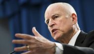 California Governor Jerry Brown speaks to reporters while proposing his 2015-16 state budget in Sacramento, California, January 9, 2015. (Reuters/Max Whittaker) 