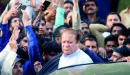 Former Prime Minister Nawaz Sharif, who was temporarily released from prison, arrives to attend funeral services for his wife, Kulsoom, in Lahore, Pakistan September 14, 2018. Reuters/Mohsin Raza 
