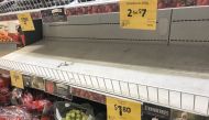 Empty shelves, normally stocked with strawberry punnets, are seen at a Coles Supermarket in Brisbane, Australia, September 14, 2018. Picture taken September 14, 2018. AAP/Dan Peled/via REUTERS 