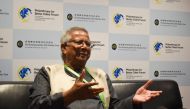 Nobel Peace laureate Muhammad Yunus speaks during an interview in Hong Kong, China September 20, 2018. Thomson Reuters Foundation/ Beh Lih Yi