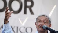Mexico's President-elect Andres Manuel Lopez Obrador speaks during a rally as part of a tour to thank supporters for his landslide victory in the July 1 election, in Mexicali, in Baja California state, Mexico September 20, 2018. REUTERS/Cristian Torres