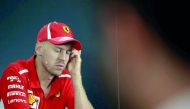 Ferrari's Sebastian Vettel during the press conference after the race (Formula One F1 - Singapore Grand Prix - Marina Bay Street Circuit, Singapore - September 16, 2018 ). Reuters/Feline Lim