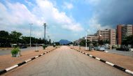 An empty road in front of the Federal Secretariat complex is seen during Nigeria's main unions indefinite nationwide strike, in Abuja, Nigeria September 27, 2018. Reuters/Afolabi Sotunde    
