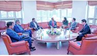 Saad Sherida Al Kaabi (centre), Qatar Petroleum President & CEO, along with senior QP and Qatargas executives during their meeting with Vice-Minister of Korea’s Ministry of Trade, Industry and Energy.
