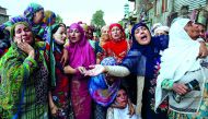 Women mourn during the funeral of Nazir Ahmad Wani, a National Conference (NC) party worker, who according to local media was killed after unknown gunmen opened fire on him in Habba Kadal area, in Srinagar, October 5, 2018. Reuters/Danish Ismail 