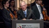 President of the Bundestag (lower house of parliament) Wolfgang Schaeuble delivers his speech at the State opera during the German Unification Day public festival in Berlin, Germany, on October 3, 2018. AFP / POOL / Michael Kappeler
