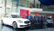 KIA Motors Qatar officials during the launch. The luxury sedan was first introduced in the South Korean market in March and then later in the same month, at the 2018 New York International Auto Show amid much fanfare.