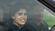 Britain's Princess Eugenie and Jack Brooksbank leave Windsor Castle a day ahead of their wedding in Windsor, Britain, October 11, 2018. REUTERS/Dylan Martinez
