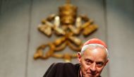 Cardinal Donald Wuerl, Archbishop of Washington, arrives during a news conference about the first session of the synod at the Vatican October 8, 2012. Reuters/Alessandro Bianchi 