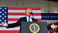 US President Donald Trump speaks during a 