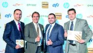 Digital Print Center officials with the award.
