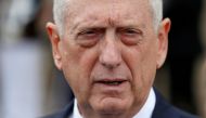 FILE PHOTO: Secretary of Defense Jim Mattis speaks with the media before an enhanced honor cordon arrival of Greek Minister of Defense Panagiotis Kammenos at the Pentagon in Washington, U.S., October 9, 2018. REUTERS/Joshua Roberts/File Photo
