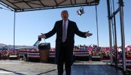 U.S. President Donald Trump rallies with supporters at Elko Regional Airport in Elko, Nevada, U.S. October 20, 2018. REUTERS/Jonathan Ernst
