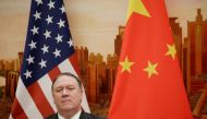 FILE PHOTO: U.S. Secretary of State Mike Pompeo attends a joint news conference with Chinese Foreign Minister Wang Yi (not pictured) at the Great Hall of the People in Beijing, China June 14, 2018. REUTERS/Jason Lee/File Photo