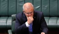Australia's Prime Minister Scott Morrison prepares to deliver a national apology to child sex abuse victims in the House of Representatives in Parliament House in Canberra on October 22, 2018.  AFP / Sean Davey
