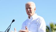 FILE PHOTO: In this file photo taken on October 20, 2018, former US Vice President Joe Biden speaks during a rally at the Culinary Workers Union Hall Local 226 as he campaigns for Nevada Democratic candidates in Las Vegas, Nevada.   AFP / Ethan Miller
