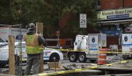 An NYPD emergency vehicle transports a suspicious package away from the scene after it was found at a U.S. Post Office facility at 52nd Street and 8th Avenue in Manhattan, October 26, 2018 in New York City. The latest package bomb device intercepted in Ne