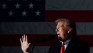 In this file photo taken on October 27, 2018 US President Donald Trump speaks during an election rally in Murphysboro, Illinois.  AFP / Nicholas Kamm