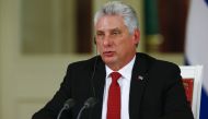 President of the State Council and Council of Ministers of Cuba Miguel Diaz-Canel Bermudez and Russian President Vladimir Putin (not seen) attend signing ceremony following their talks at the Kremlin Palace in Moscow, Russia on November 02, 2018. ( Sefa K
