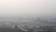 Heavy smog conditions are pictured over New Delhi on November 2, 2018.  AFP / CHANDAN KHANNA