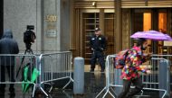 A police officer watches over the entrance to the Daniel Patrick Moynihan United States Courthouse ahead of the appearance by alleged mail bomber Cesar Sayoc in the United States District Court for the Southern District of New York on November 6, 2018 in 