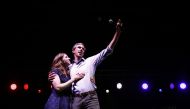 Democratic Texas U.S. Senate candidate Rep. Beto O'Rourke embraces his wife Amy as he concedes to Senator Ted Cruz at his midterm election night party in El Paso, Texas, U.S., November 6, 2018. REUTERS/Adria Malcolm