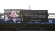 General view of a message from Britain's Prince William displayed in the stadium in memory of Leicester City's late owner Thai businessman Vichai Srivaddhanaprabha. Reuters/Craig Brough