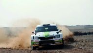 Vojtech Stajf in action during the final stage of the Manateq International rally of Qatar yesterday. 