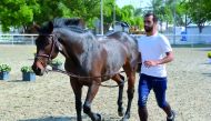 Riders taking part in the practice session on the eve of the three-day QNB Qatar International Show Jumping Championship which will kick off at QEF’s Outdoor Arena.