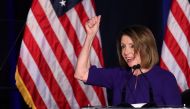 FILE PHOTO: U.S. House Minority Leader Nancy Pelosi celebrates the Democrats winning a majority in the U.S. House of Representatives in the U.S. midterm elections during a Democratic election night party in Washington, U.S. November 6, 2018. REUTERS/Jonat