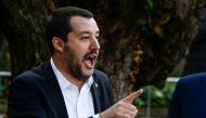 Italy’s Interior Minister and deputy PM Matteo Salvini gestures as he presides over the demolition of some illegally built villas seized by Rome police to the Casamonica mafia clan in the south-eastern suburb Quadraro district of Rome on November 26, 2018