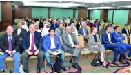 Senior business executives and experts from different fields attending a seminar on innovation at Qatar Chamber headquarters. Samer Mahfouz (pictured below), head of the applied innovation at Thomson Reuters for the MENA region, speaking on innovation and
