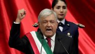Mexico's new President Andres Manuel Lopez Obrador gestures during his inauguration ceremony at Congress, in Mexico City, Mexico December 1, 2018. REUTERS/Henry Romero 