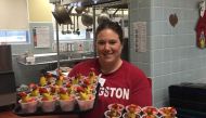 Stacey Truman, school cafeteria manager at Kingston Elementary in Virginia Beach, with a batch of 