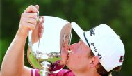 Australia's Cameron Smith kisses the trophy after winning the Australian PGA Golf Championship at the Royal Pines Resort on the Gold Coast, in Australia December 2, 2018. AAP/Tim Marsden/via Reuters