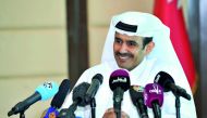Minister of State for Energy Affairs H E Saad bin Sherida Al Kaabi addressing the media at the Qatar Petroleum headquarters in Doha yesterday. Pic: Salim Matramkot / The Peninsula
