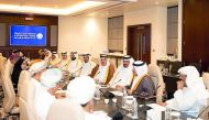 Members of the Qatar-Oman Business Council reviewing ways to remove obstacles to boost bilateral trade and cooperation on the sidelines of the ongoing Made in Qatar expo being held in Muscat. 