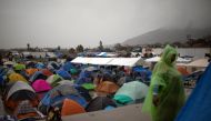 A view of a temporary shelter for migrants from Central America trying to reach the United States during rainfall, in Tijuana, Mexico, December 5, 2018. REUTERS/Alkis Konstantinidis