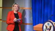 US State Department spokesperson Heather Nauert arrives for the release of 2017 Annual Report on International Religious Freedom on May 29, 2018 at the department press briefing room in Washington. AFP / Mandel Ngan