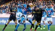 Napoli's Arkadiusz Milik in action with Frosinone's Marco Capuano REUTERS/Ciro De Luca