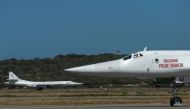 Two Russian Tupolev Tu-160 strategic long-range heavy supersonic bomber aircrafts land at Maiquetia International Airport, just north of Caracas, on December 10, 2018. AFP / Federico PARRA