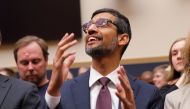 Google CEO Sundar Pichai arrives to testify at a House Judiciary Committee hearing 